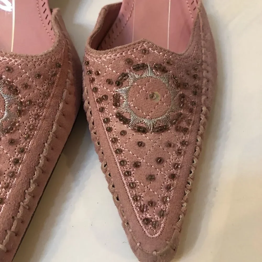 Yellow Box mules shoes pink sz 6.5 kitten heel - Picture 2 of 12